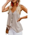 thumbnail image 3 of Women's Casual V-Neck Button-Down Vest Top Summer Sleeveless Shirt Women's Blouse, 3 of 3