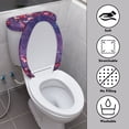 thumbnail image 3 of Yuyamidu Flower Toilet Lid Covers Elongated Lids Dust Cover Butterfly Toilet Tank Lid Covers, 2 Pieces Soft Toilet Protector Cover Fits Most Toilet Tanks and Lids, Purple, 3 of 7