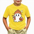 thumbnail image 2 of xaweyi Girls Halloween T Shirt Cute Ghost Graphic Short Sleeve Crew Neck Kids Holiday Wear,Sizes 2-3 Years, 2 of 5