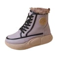 thumbnail image 3 of Botas de nieve de moda antideslizantes, botines con forro suave, accesorios, zapatos de mujer impermeables con aislamiento más cálido para senderismo, violeta 37 Hugo Botas de nieve, 3 of 10