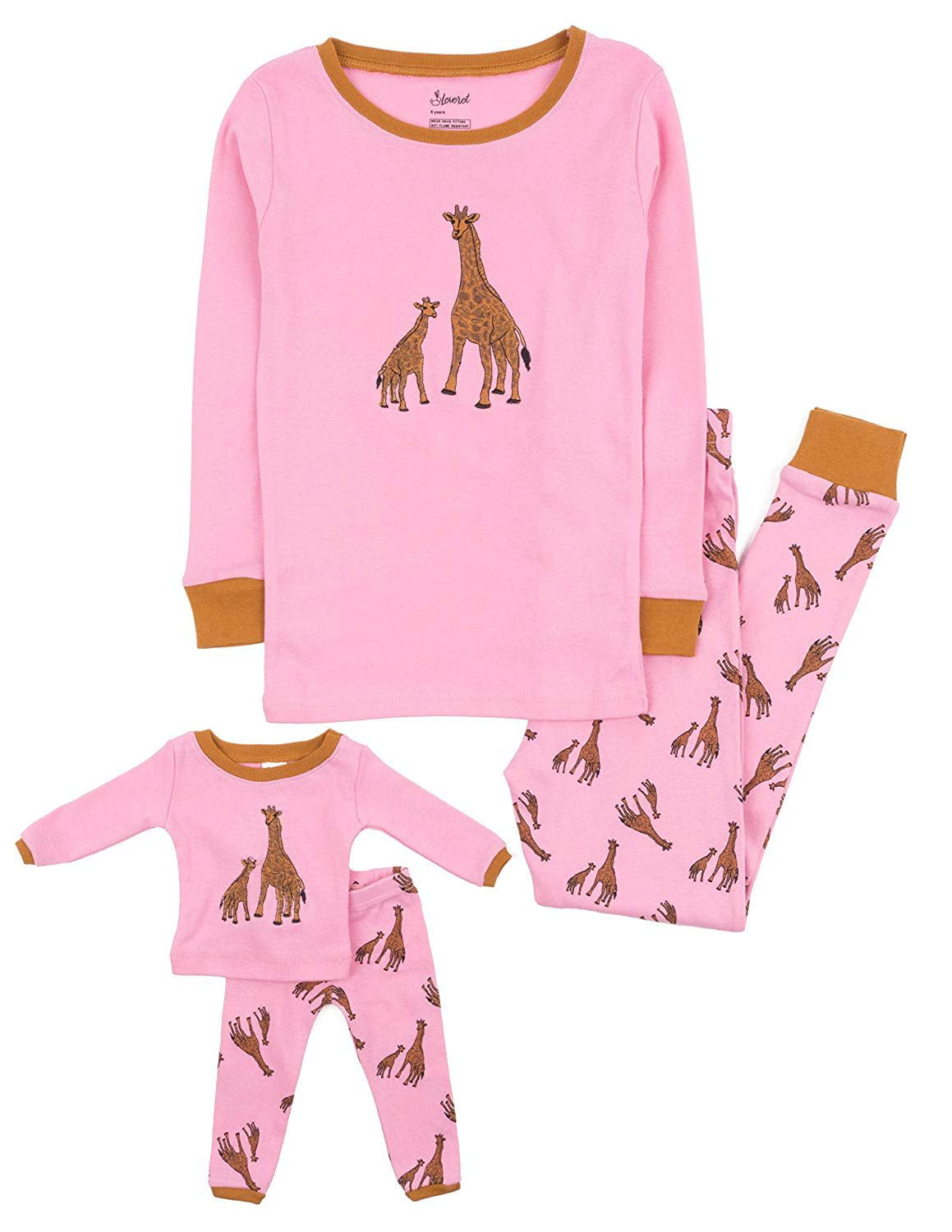 Little Girls Pajamas Baby Children Horse Pyjamas 100% Cotton Pink Toddler Sleepwear