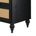 thumbnail image 7 of Sango Newcomb Black 2-Drawer Nightstand with Rattan Panels and Wooden feet for Adult, 7 of 7