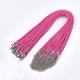thumbnail image 1 of Waxed Cord Necklace Making with Zinc Alloy Lobster Clasps Platinum Deep Pink 17.8 inch~18 inch(45.5~46cm) 2mm, 1 of 3