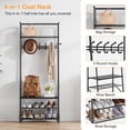 thumbnail image 2 of EDTara Wooden Coat Rack with Shoe Bench, Sturdy Shoe Rack Organizer for Hallway, Mudroom, Bedroom, 2 of 8