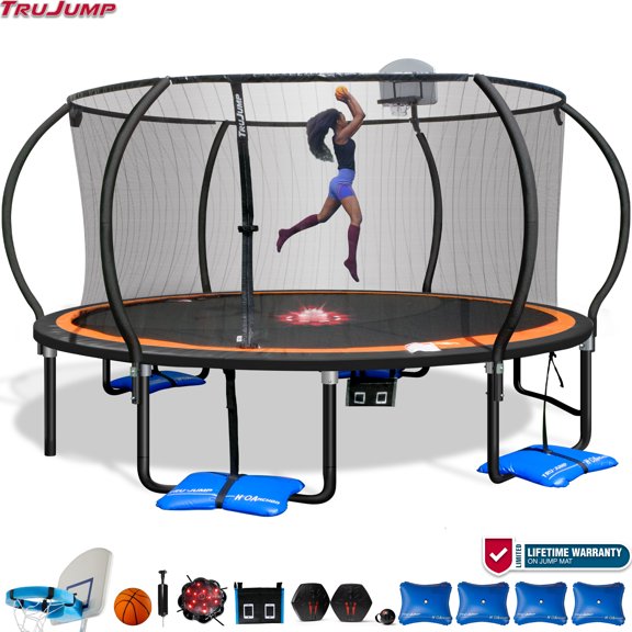 Sportspower TruJump PRO MULTIPLAY Trampoline 15FT with Curved Pole Enclosure [box 1 of 2]