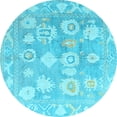 thumbnail image 1 of Ahgly Company Indoor Round Abstract Light Blue Modern Area Rugs, 8' Round, 1 of 4