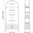 thumbnail image 2 of Arched Bookshelf with Doors, 71" Tall Industrial Bookcase with Sturdy Metal Frame, Freestanding Display Shelving Unit, White Geometric Book Shelf for Lving Room, Bedroom, Home Office, 2 of 7