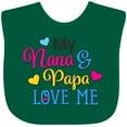 thumbnail image 3 of Inktastic My Nana and Papa Love Me with Hearts Boys or Girls Baby Bib, 3 of 4