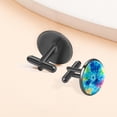 thumbnail image 6 of Tie Dye Elegant Stainless Steel Cufflinks Set for Men | Suitable for Formal Attire | for Work or Evening Events, 6 of 6