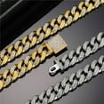 thumbnail image 4 of FEEL STYLE Male Zircon Fluorescence Cuban Chain Bracelet for Men Women 12MM 7", 4 of 4