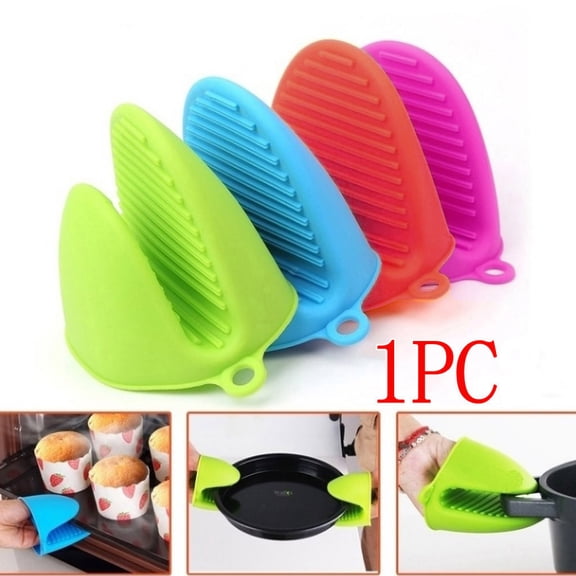 Silicone Insulated Oven Gloves, Microwave Safe Heat Resistant Kitchen Mitts, Non-Slip Silica Baking Hand Protectors