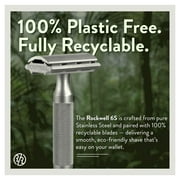 Rockwell Razors 6S Stainless Steel Adjustable Safety Razor for Men with 5 Razor Blades, Matte Silver