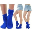 thumbnail image 5 of ToBeInStyle Pack of 3 of Colorful Unisex Fashion Slouch Socks - Royal Blue, 5 of 6