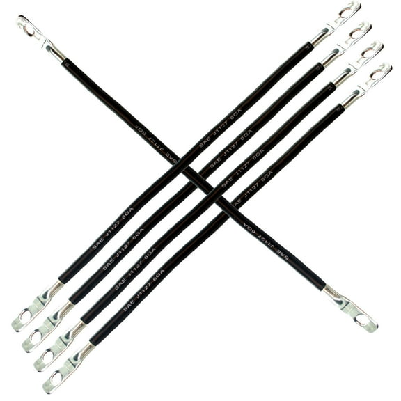 YAMAHA G2/G8/G9 - 6 Gauge AWG (5) 12" Battery Cable Set 5/16" Lugs