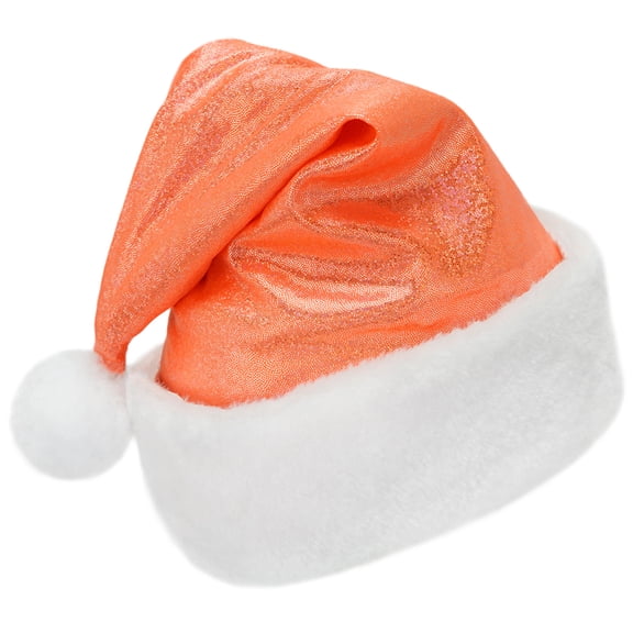 SeasonsTrading Sparkly Orange Santa Hat (Kds) - Holiday Xmas Christmas Costume Party Hat