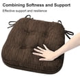 thumbnail image 5 of Shinnwa Chair Cushions 3.5" Thick Tufted Memory Foam Kitchen Chair Cushions Set of 4 Dual-layer Indoor Seat Cushions, 16.5" X 16.5", Non-Slip, Dark Brown, 5 of 6