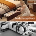 thumbnail image 5 of Bolvdo Queen Size Lodge Medium Density Fiberboard Bookcase Bed with Charging Station, Brown, 5 of 7