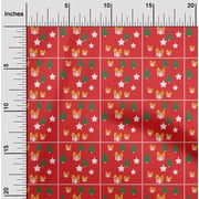 oneOone Viscose Jersey Red Fabric Merry Christmas Quilting Supplies Print Sewing Fabric By The Yard 60 Inch Wide-L1G