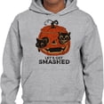 thumbnail image 2 of Pumpkin Cats Lets Get Smashed Hoodie Sweatshirt Unisex Small Grey, 2 of 5