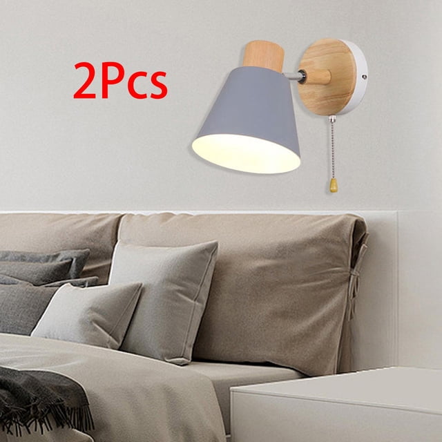 2 lámparas de pared Yinane nórdicas Aplique giratorio gris