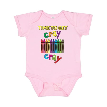 

Inktastic Time to Get Cray Cray Crayons Humor Gift Baby Boy or Baby Girl Bodysuit