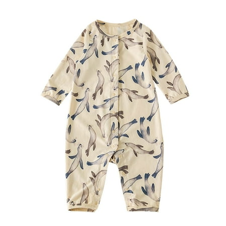 

2023 Spring Summer New Baby Clothes Babies With Cute Cartoon Printing Comfortable Newborn Long Sleeve Climbing Clothes Summer Clothes