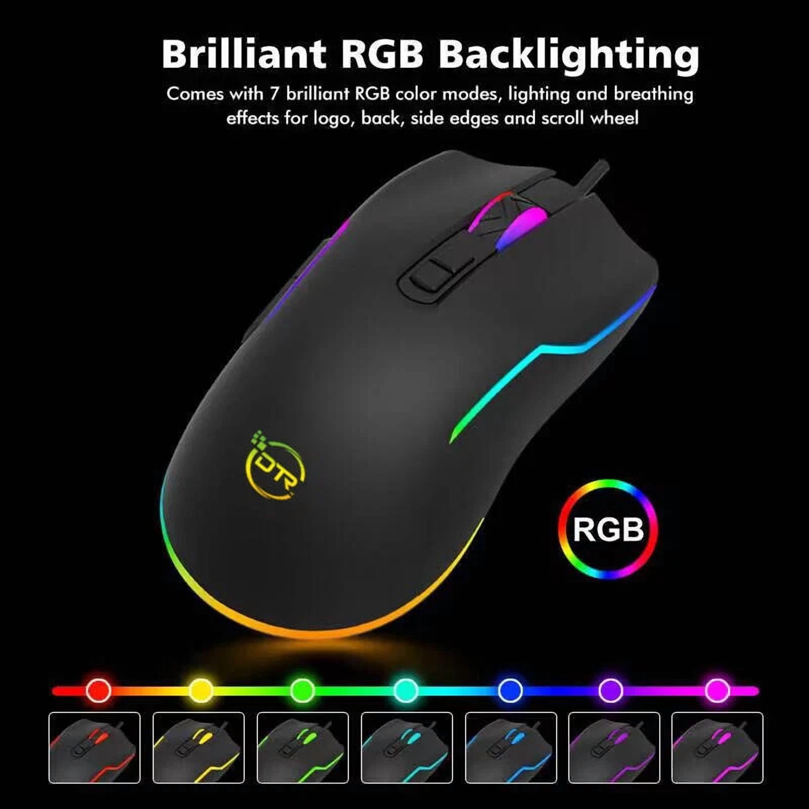 CIRCLE- Wired Gaming Mouse RGB LED Backlight USB Wired 7200 DPI Gamer