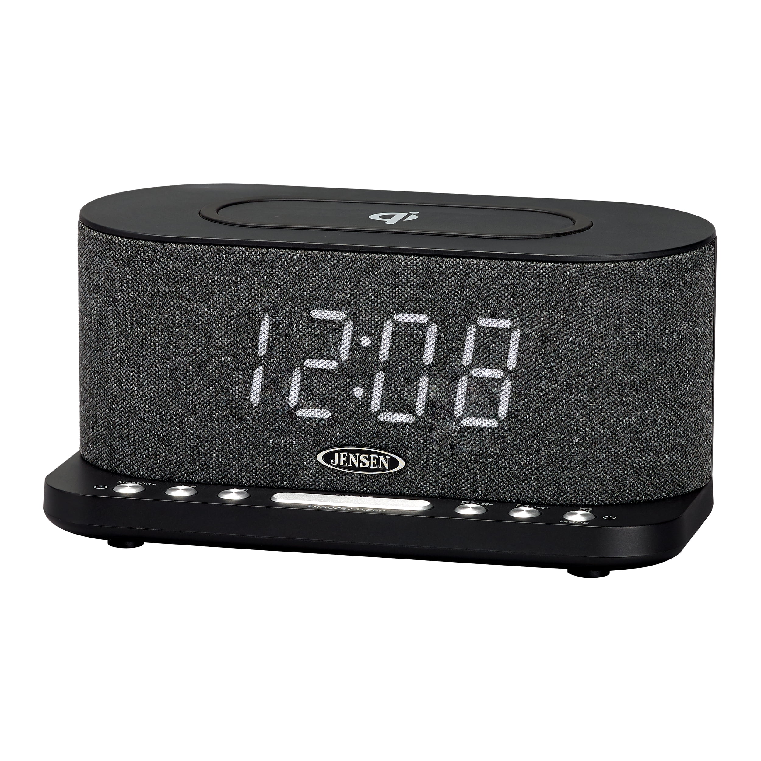 Jensen WIRELESS Smartphone Charging with Dual Alarm Clock FM Radio
