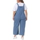 thumbnail image 3 of Overoles de mujer plus size Agnes Orinda, pantalones de mezclilla, tirantes ajustables, mono casual, 1X azul claro, 3 of 6
