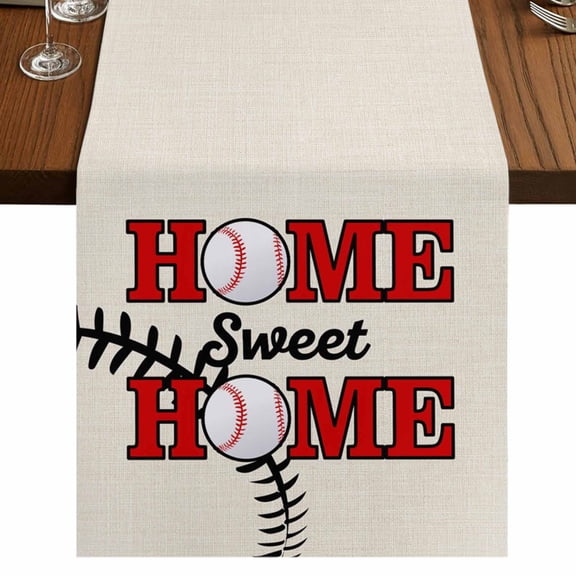 Table Runners 72 Inches Long Dress Scarves, White Red Baseball Farmhouse Kitchen/Dining Table Runner, Coffee Tablerunners, Modern Art Funny Words 16x72 Inch