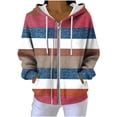 thumbnail image 3 of Fleece Pullover Women, Women's Print Hooded Sweatshirt, Drawstring Zip Up Hoodie with Pockets, Casual Winter Fleece Lined Warm Comfy Soft Sweatshirts Hoodie Jacket, 3 of 9