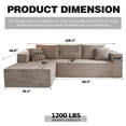 thumbnail image 3 of Cubente 108" Modular Sectional Sofa, Cloud Couch with 3 Deep Seat, Indoor Modern L-Shape Sofa Couch, Boneless Couch Compressed Sofa for Living Room Bedroom, 3 of 11