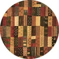 thumbnail image 1 of Ahgly Company Indoor Round Abstract Brown Contemporary Area Rugs, 5' Round, 1 of 4