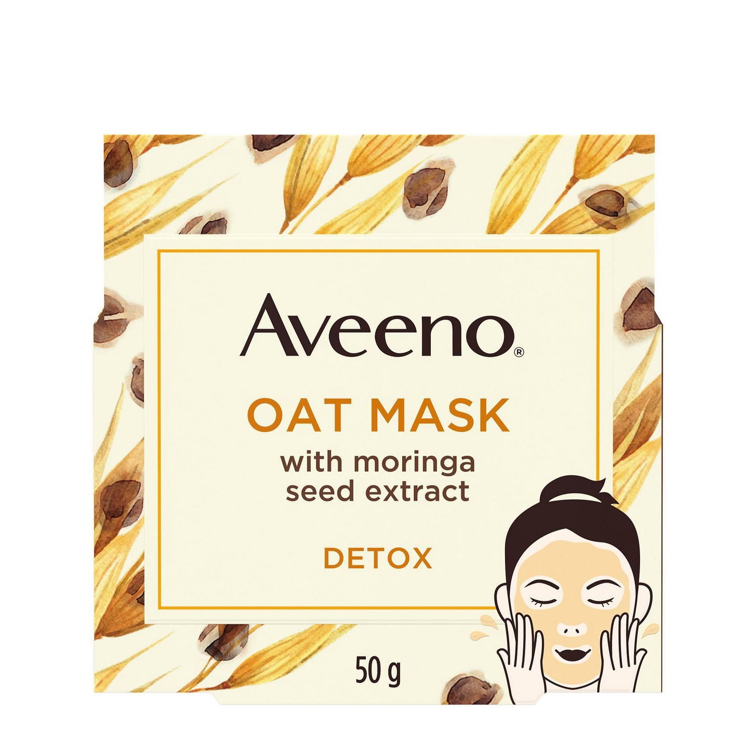 Aveeno Oat Mask, Vitamin E and Moringa Seed Extract, Detox Face Mask