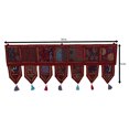 thumbnail image 2 of Stylo Culture Ethnic Cotton Window Valance Kids Maroon Vintage Embroidered Patchwork Tassels Floral Scarf Curtain Topper Living Room Swag Curtain Door Hanging Toran | 38 x 14 Inches, 2 of 4