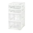 thumbnail image 2 of IRIS USA Craft Organizers and Storage, Rolling Storage Cart for Classroom Supplies, Storage Organizer for Art Supplies, Drawer Top Organizer for Small Parts, 4 Drawers, White/Clear, 2 of 10