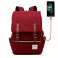 thumbnail image 1 of Vintage Nylon Notebook Mochila Con Puerto De Carga USB, Mochila De Negocios Ultrafina Y Resistente A Las Rasgaduras, Adecuada Para Viajes, Universidad, Escuela, Mochila Casual Para Hombres Y Mujeres,, 1 of 4