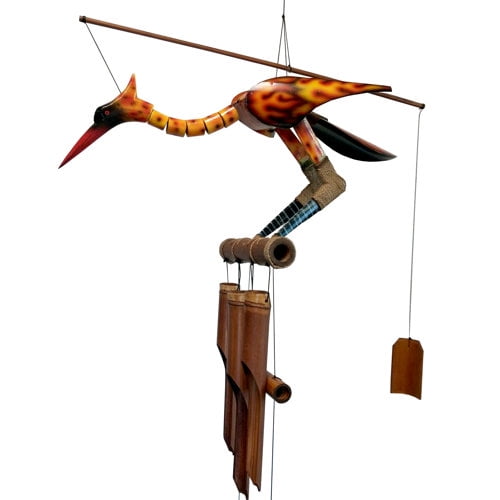 cohasset gifts & garden phoenix ii bobbing head bamboo wind chime