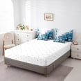 thumbnail image 4 of Bee 7 Piece Comforter Set Full Daisy Flowers Bedding Sets,Light Blue Ombre Oil Painting Floral Sheet Set with Comforter Graffiti Art Honeybee Butterfly Bohemian Decor, 4 of 4