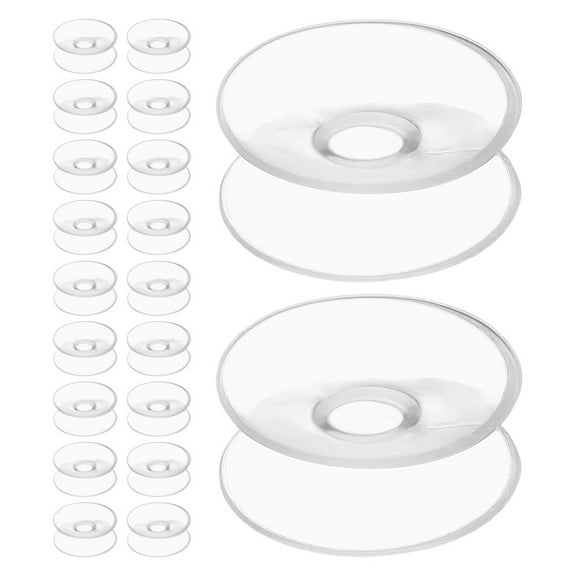 MLINS 20pcs Dual Sided Clear Suction Cups Bumpers Desk Glass Suction Cups Sucker Pads For Bathroom Metal Tiles Table Mirror Aquariums