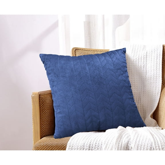 Mandala Velvet Quilted Throw Pillow Blue Sapphire