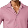 thumbnail image 2 of Ceisia Men Solid Color Casual Fashion Short Sleeve Turndown Collar Button Gift Front Daily Outdoor Versatile Shirt Top, 2 of 4
