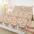 thumbnail image 4 of Erosebridal Western Aztec Geometric Full Size Sheets,Bohemian Exotic Style Bed Sheets For Adult 4pcs, 4 of 6