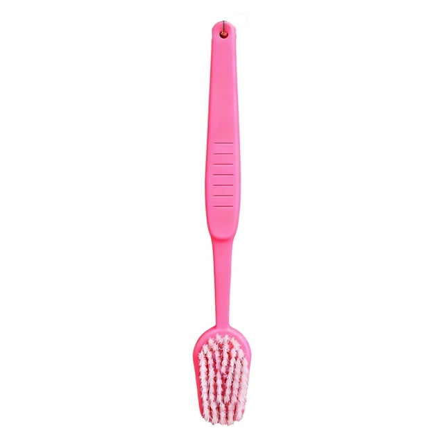 Pink 15.7-Inch Long Handle Exfoliating Bath Brush With Soft Bristles Pink Color For Deep Cleansing And Gentle Body Scrub