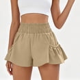 thumbnail image 4 of Admvng Shorts for Women Solid Breathable High Waisted Yoga Running Shorts, 4 of 7