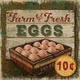 thumbnail image 3 of Gango Home Decor Country-Rustic Farm Fresh Eggs & Break of Day Rooster; Two 12x12in Art Prints in Gold Trim Brown Frames, 3 of 6