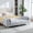 Gray + Polyester, variant on 83.1"Wide Modern Upholstered End of Bed Bench with Armrests, Chenille Chaise Lounge Couch with 2 Bolster Pillows, Daybed with Rubberwood Legs For Living Room,Bedroom,Apartment,Guestroom, Gray