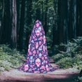 thumbnail image 5 of Honeii mushroom rainbow color Skull Print Poncho Cape, Cloak Coat, Snuggly Hooded Wearable Blanket, Hooded Cape For Teenagers,Halloween Costumes-Medium, 5 of 7