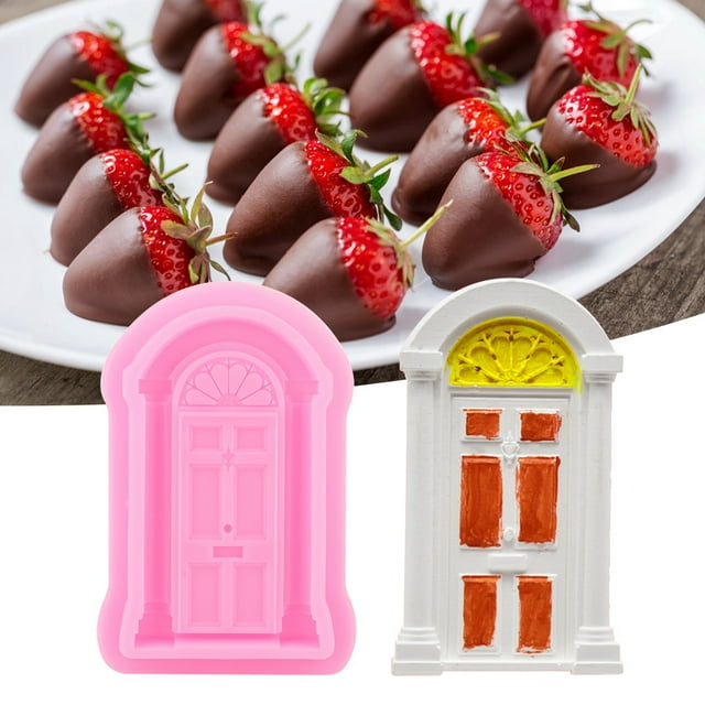 Spptty 2pcs DIY Door Window Silicone Mold Cake Fondant Cookie Mould Decorating Baking Tool,Silicone Fondant Mold,Baking Mold