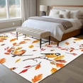 thumbnail image 4 of 5'x7' Area Rugs for Living Room Bedroom, Orange Leaves Fall Washable Rug Carpet Runner Indoor Outdoor, Branches Birds Pine Cones Non Slip Floor Mats Area Rug for Kitchen, Nursery, 4 of 8